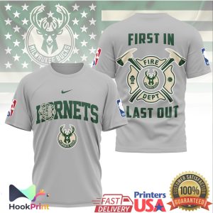 Milwaukee Bucks Firefighter First In Last Out NBA Basketball T Shirt