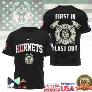 Milwaukee Bucks Firefighter First In Last Out NBA Basketball T Shirt