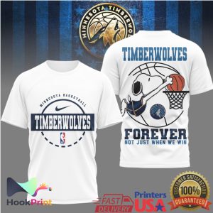 Minnesota Timberwolves Snoopy Forever Not Just When We Win T Shirt