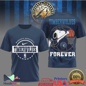 Minnesota Timberwolves Snoopy Forever Not Just When We Win T Shirt