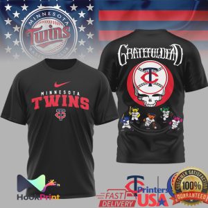 Minnesota Twins x Grateful Dead MLB Crossover Baseball T Shirt Minnesota Twins x Grateful Dead MLB Crossover Baseball T Shirt