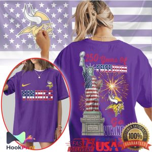 Minnesota Vikings 250 Years Of Freedom Statue Of Liberty Independence Day NFL T Shirt