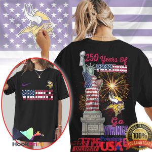 Minnesota Vikings 250 Years Of Freedom Statue Of Liberty Independence Day NFL T Shirt