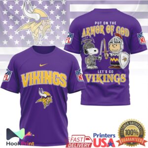 Minnesota Vikings Armor Of God Snoopy Charlie Brown Fans T Shirt