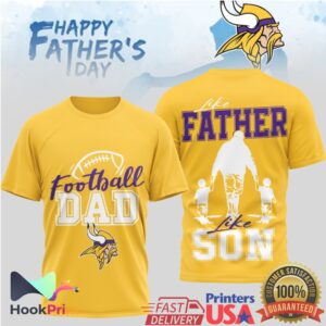 Minnesota Vikings Football Dad Like Father Like Son Happy Father's Day Men's Fan T Shirt