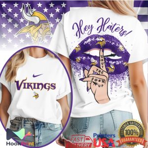 Minnesota Vikings Hey Haters Shut Up Glitter Lips Nike Logo T Shirt Minnesota Vikings Hey Haters Shut Up Glitter Lips Nike Logo T Shirt
