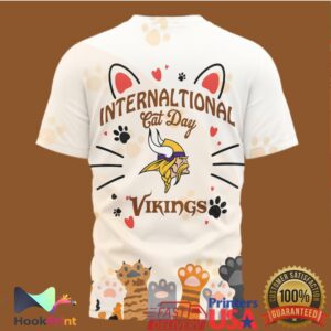 Minnesota Vikings International Cat Day 2026 Vintage Style Football Fans Men Women T Shirt
