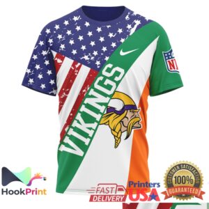 Minnesota Vikings Irish America St Patrick's Day NFL Football Fans Green Vintage T Shirt