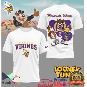 Minnesota Vikings Looney Tunes Taz Football Graphic T Shirt
