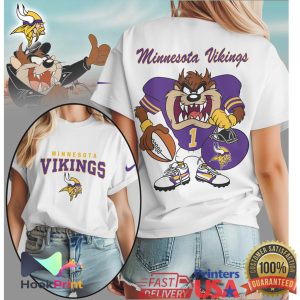 Minnesota Vikings Looney Tunes Taz Football Graphic T Shirt