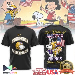 Minnesota Vikings Snoopy 250 Years of America Patriotic NFL T Shirt Minnesota Vikings Snoopy 250 Years of America Patriotic NFL T Shirt