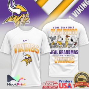 Minnesota Vikings Some Grandmas Play Bingo Real Grandmas Watch Vikings Peanuts T Shirt Minnesota Vikings Some Grandmas Play Bingo Real Grandmas Watch Vikings Peanuts T Shirt