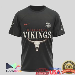 Minnesota Vikings Still The Problem Steer Skull American Flag T Shirt