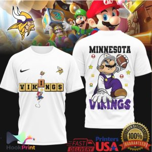 Minnesota Vikings x Super Mario Bros Nintendo Style Football Shirt Minnesota Vikings x Super Mario Bros Nintendo Style Football Shirt