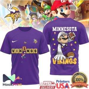 Minnesota Vikings x Super Mario Bros Nintendo Style Football Shirt