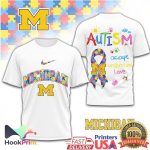 NCAA Michigan Wolverines Autism Awareness Spirit Support T Shirt