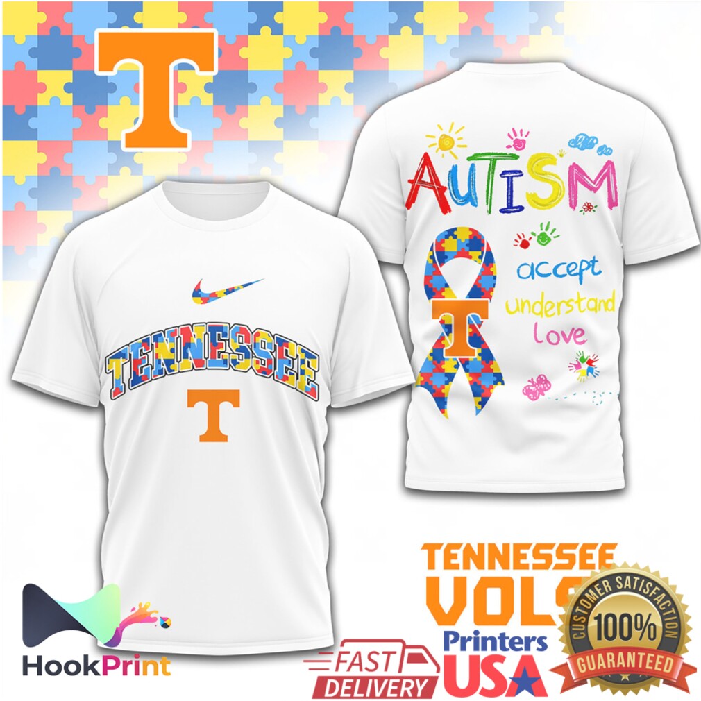 NCAA Tennessee Vols Autism Awareness Puzzle Ribbon Graphic T Shirt NCAA Tennessee Vols Autism Awareness Puzzle Ribbon Graphic T Shirt