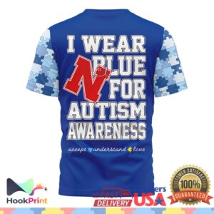 Nebraska Cornhuskers Autism Awareness Support 2026 Blue Ribbon Puzzle Fans T Shirt