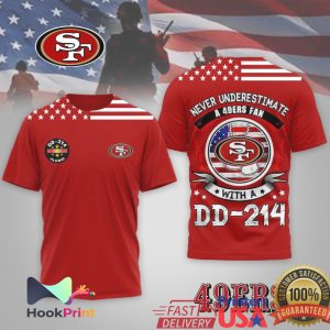 Never Underestimate A 49ers Fan With A DD 214 Veteran T Shirt