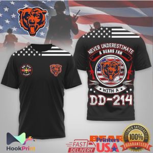 Never Underestimate A Bears Fan With A DD 214 Veteran T Shirt Never Underestimate A Bears Fan With A DD 214 Veteran T Shirt