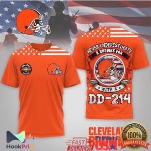 Never Underestimate A Browns Fan With A DD 214 Veteran T Shirt Never Underestimate A Browns Fan With A DD 214 Veteran T Shirt