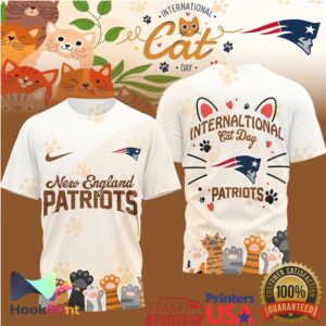 New England Patriots International Cat Day Paw Prints 2026 Retro Style Men Women Fans T Shirt New England Patriots International Cat Day Paw Prints 2026 Retro Style Men Women Fans T Shirt