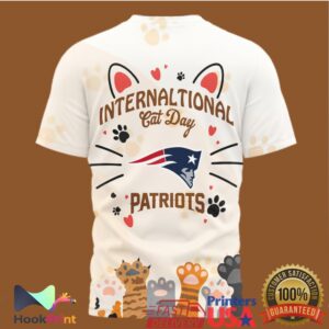New England Patriots International Cat Day Paw Prints 2026 Retro Style Men Women Fans T Shirt