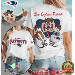 New England Patriots Looney Tunes Taz Football Graphic T Shirt