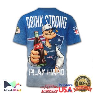 New England Patriots Popeye Drink Strong Play Hard Coca Cola NFL T Shirt