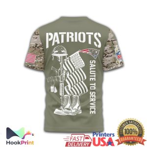 New England Patriots Salute To Service US Veteran Military Camo T Shirt