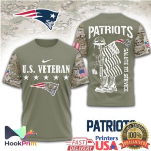 New England Patriots Salute To Service US Veteran Military Camo T Shirt