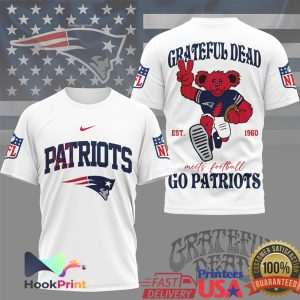 New England Patriots x Grateful Dead Dancing Bear NFL T Shirt