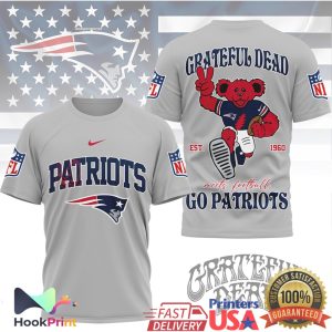 New England Patriots x Grateful Dead Dancing Bear NFL T Shirt