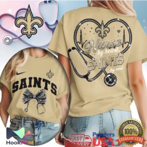 New Orleans Saints Nurse By Heart Saints By Soul 2026 T Shirt