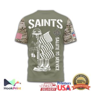 New Orleans Saints Salute To Service US Veteran Military Camo T Shirt