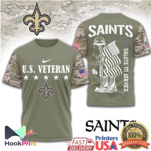 New Orleans Saints Salute To Service US Veteran Military Camo T Shirt