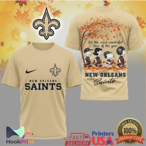 New Orleans Saints Snoopy Peanuts Fall Autumn Wonderful Time T Shirt New Orleans Saints Snoopy Peanuts Fall Autumn Wonderful Time T Shirt