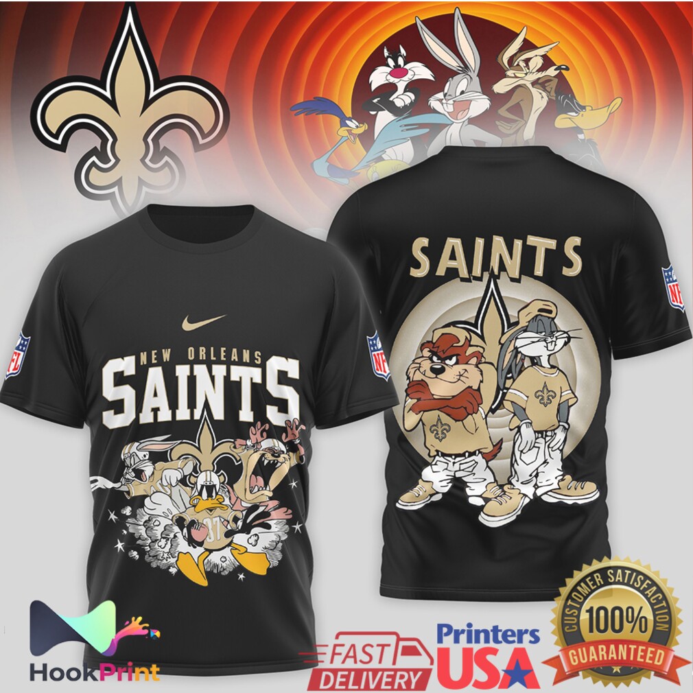 New Orleans Saints x Looney Tunes Mashup Retro Cartoon Football T Shirt New Orleans Saints x Looney Tunes Mashup Retro Cartoon Football T Shirt
