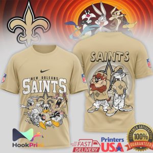 New Orleans Saints x Looney Tunes Mashup Retro Cartoon Football T Shirt