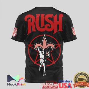 New Orleans Saints x Rush Band 2112 Starman Black 3D T Shirt