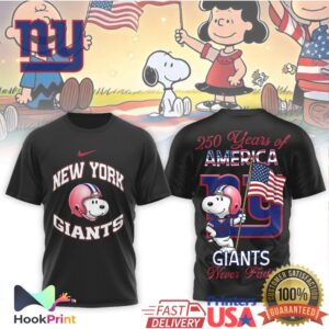 New York Giants Snoopy 250 Years of America Patriotic Football T Shirt New York Giants Snoopy 250 Years of America Patriotic Football T Shirt