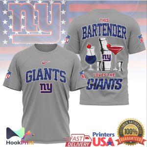 New York Giants This Bartender Loves The Giants NFL Mixology Fan T Shirt