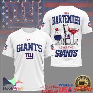 New York Giants This Bartender Loves The Giants NFL Mixology Fan T Shirt