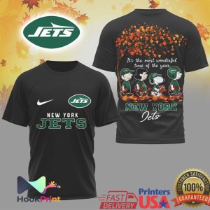 New York Jets Peanuts Snoopy Fall Season Most Wonderful Time Of The Year T Shirt New York Jets Peanuts Snoopy Fall Season Most Wonderful Time Of The Year T Shirt