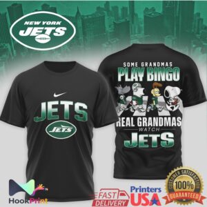 New York Jets Some Grandmas Play Bingo Real Grandmas Watch Jets Peanuts T Shirt