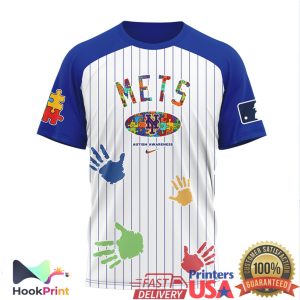 New York Mets Autism Awareness Pinstripe Baseball T Shirt New York Mets Autism Awareness Pinstripe Baseball T Shirt