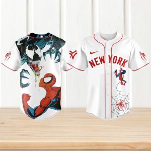 New York Spider Man vs Venom Custom Baseball Jersey