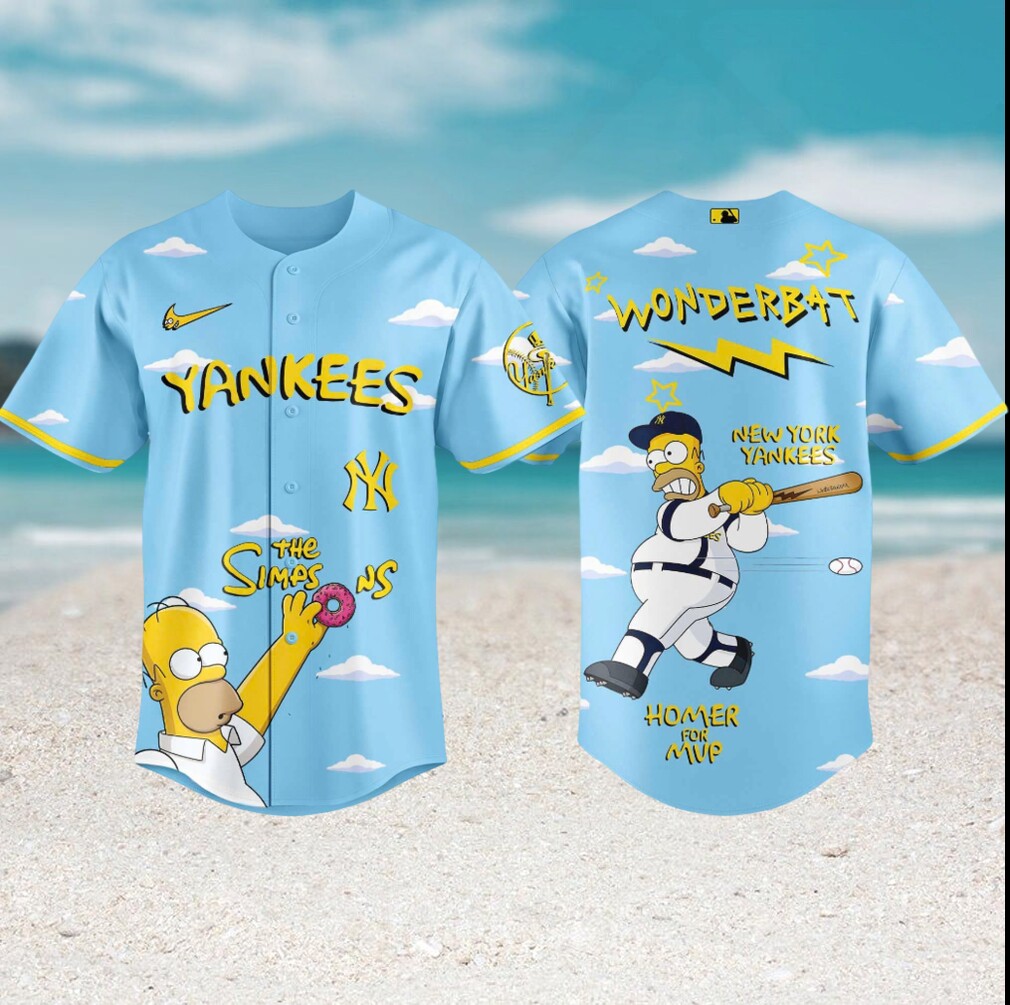 New York Yankees Homer Simpson Wonderbat Baseball Jersey New York Yankees Homer Simpson Wonderbat Baseball Jersey