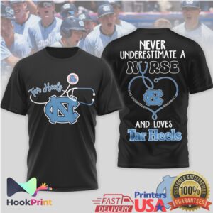 North Carolina Tar Heels Baseball Never Underestimate A Nurse Women T Shirt