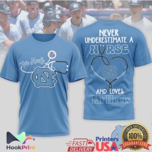 North Carolina Tar Heels Baseball Never Underestimate A Nurse Women T Shirt